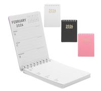 Ciieeo 2026 Pocket Planner Notebook A7 Size Coiled Bound Monthly Calendar Planner Notebook for Work and Journaling with Reusable Pp and Paper Material, Convenient Portability for Formal