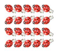 Ciieeo 20pcs Cute Simulation Ladybug Mini Hair Clips for - Red Plastic Cartoon Hairpins with Seven Spots, Fun Korean Style Hair Accessories for Party and Daily Wear