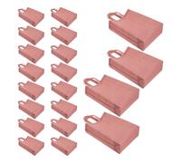 Ciieeo 20pcs Foldable Non Woven Tote Bags with Strong Load Capacity Reusable Shopping Bags for Small Business Needs the Go Washable Pink Retail