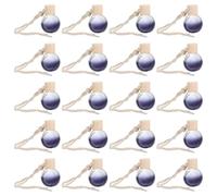 Ciieeo 20Pcs Hanging Perfume Bottle Pendant Set with Black Round Cotton Rope and Wooden Beads, Car Essential Oil Diffuser Decoration for Vehicle Interior