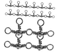 Ciieeo 20pcs Heavy Duty Split Ring Fishing Swivels Sea Fishing Swivels Terminal Tackle Snap Hooks for Saltwater