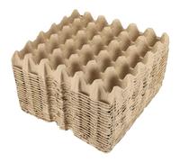 Ciieeo 20pcs -hole Khaki Paper Pulp Growing Tray for Reptile and Chicken Breeding, Wear-resistant Egg Tray Suitable for Colony Incubation and Larvae Rearing Random Color