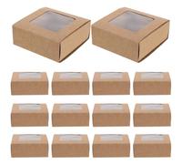 Ciieeo 20pcs Kraft Paper Windowed Match Box 2.6x2.6x1.2in Retro Style Easy to Carry Built Tough for Event Planners and Parties