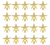 Ciieeo 20pcs Mini Christmas Tree Top Star Tiny Christmas Tree Fairy Topper Star Ornament Decoration Ornament Holiday Topper Xmas Plastic