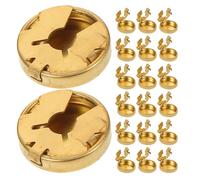 Ciieeo 20pcs round Brass Button Covers for Men’s Dress Shirts Golden Copper Clip on Decorative Caps Suitable for Crafting and Workwear Accessories