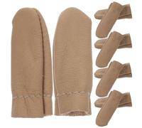 Ciieeo 20Pcs Sewing Finger Cots Leather Fnger Cots Needle Felting Finger Protector for Hand Craft Sewing Needlework Handmaking (Random Color)