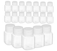 Ciieeo 20pcs Small Clear Refillable Bottles Square Containers for Travel Toiletries Makeup and Food Condiments Portable and Easy to Clean Empty Storage Bottles
