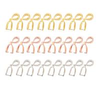 Ciieeo 24pcs Brass Pendant Buckles Decorative Crystal Jade Pendants | Vintage Delicate Brass, Heat Resistant Finish, Bedroom Decor Accents, Suitable for Crystal and Jade Hanging Random Color