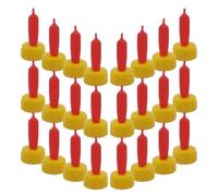 Ciieeo 24pcs Lamb Milk Bottle Nipples for Goats and Calves Soft Flexible Rubber Feeders Red Plastic Base, for Farm Livestock Care and Boosting Survival Rate