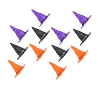 Ciieeo 24pcs Mini Witch Hats Soft Plastic Dollhouse Decorations Halloween Party Craft Supplies for DIY and Sharing