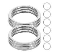 Ciieeo 24pcs Mm Stainless Steel Metal Craft Hoops with Seamless Closure and Solid Stability, 50mm Outer Diameter Round Rings for Macrame Decor and Jewelry Making