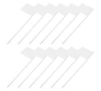 Ciieeo 24pcs Pvc Marker Flags White Weather Resistant with 15 Inch Stainless Steel Stakes Multifunctional Ground Markers for Pet Boundaries and Sewer Systems