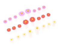 Ciieeo 24pcs Silicone Separators with Daisy Flower Design, Nail Art Pedicure Tool Set Including White, Red, and Purple Colors, Comfortable for Nail Salon and Home Foot Care