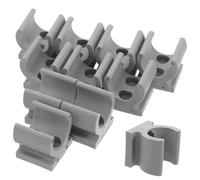 Ciieeo 24pcs U-Shaped Wheelchair Commode Chair Pipe Clamp Tube Holder Brackets, Grey Plastic Toilet Seat Fasteners for Elderly and Disabled Safety Rails