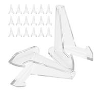 Ciieeo 25pcs Acrylic Coin Display Stands, Large Size Single Coin Holders with Base, Mini Easel Holders for Badge, Medal, Card and Pocket Watch Display at Home Or Gallery