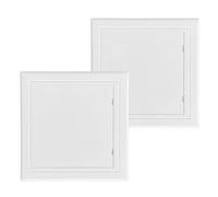Ciieeo 2Pcs 150X150Mm White Plastic Wall Panel Cover for Bathroom Pipe Access, Water Pipe Connection Flange Service Panel Cover for Drywall Inspection and Maintenance