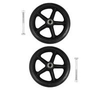 Ciieeo 2pcs 7-inch Solid Tire Wheelchair Front Wheels Replacement, Spare Manual Wheelchair Front Tire for Mobility Aids, Sturdy Wheel Assembly Suitable for Rollators and Walkers