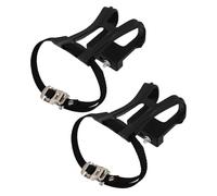 Ciieeo 2pcs Adjustable Bicycle Pedal Straps with Toe Clips Non-Slip Fixation for Road and Exercise Bikes Cycling Accessories for Urban and Mountain Riding