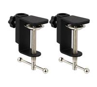 Ciieeo 2pcs Adjustable C Shape Desk Microphone Mount Clamp, Mic Suspension Holder for Home Studio and Streaming, Table Microphone Accessory for Scissor Arm Stand