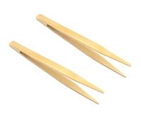 Ciieeo 2pcs Anti-static Bamboo Reptile Feeding Tweezers Non-skid Pet Feeder Clips for Lizards Snakes Geckos Natural Material Safe for Fish Tank Plant and Litter Cleaning