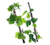 Ciieeo 2pcs Artificial Reptile Climbing Branch with Realistic Texture and Complex Climbing Structures, Flexible Green Plastic Vine with Suction Cup for Gecko and Snake Terrarium Decor