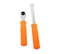 Ciieeo 2pcs Automatic Slack Adjuster Wrench Double Ratcheting Tool with Fork End for Air Brake System Repairs Quick Release Ergonomic Grip Versatile Bolt Compatibility