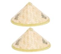 Ciieeo 2pcs Bamboo Woven Sun Blocking Hats for Farmers Rain Protection Caps Lightweight and Comfortable Design for Outdoor Use for Adults