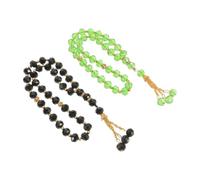 Ciieeo 2pcs Beads Muslim Prayer Tasbih with Glass and Metal Material, Lightweight and Portable Design for Comfortable Grip, for Mosque Visits and Worship, Decorative Islamic Rosary