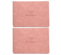 Ciieeo 2pcs Birth Certificate Artificial Holder Foldable Scratch Protector for Newborn Hospital Document Storage