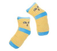 Ciieeo 2pcs Bite-resistant Yellow Plush Pet Squeaky Socks Dog Chew for Puppy Teething and Interactive Play