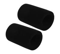 Ciieeo 2pcs Black Flocked Foam Microphone Windscreen Covers Compatible with Fifine K688, Noise-canceling Sponge Protective Sleeve for Wireless Mic Accessories