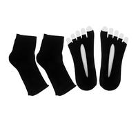 Ciieeo 2pcs Black Gel Manicure Foot Cover Socks for Nail Lamp Protection, Quick Slip-on Design, Cloth Material, for Beauty Salons and Nail Lamp Exposure, Elegant No Show Flat Mouth Style
