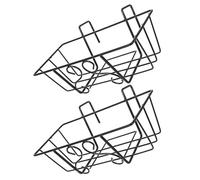 Ciieeo 2pcs Black Iron Hanging Plant Stand with Square Hook, Balcony Railing Flower Pot Holder for Succulents and Greenery, Outdoor Gardening Hanging Planter Rack