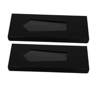 Ciieeo 2pcs Black Paper Tie Packaging Boxes with Lid and Window, Gift Storage for Neckties and Bow Ties, for Travel and Father's Day Presentation