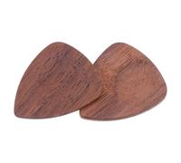 Ciieeo 2Pcs Black Walnut Wooden Guitar Picks Compact Plectrums for Folk Acoustic Guitar Practice and Playing