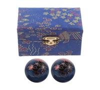 Ciieeo 2pcs Blue Enamel Hand Massage Balls for Hand Exercise and Wrist Strengthening, Therapeutic Aid with Enhanced Grip, for Meditation, Work, and Office Use