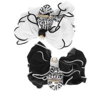 Ciieeo 2pcs Bow Hair Clips for Thick Hair, Extra Large Claw Clips with Metal and Fabric Material, Secure Hold for Teen Girls and Women, for Everyday Wear and Washing Your Face