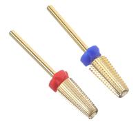 Ciieeo 2pcs Carbide Nail Drill Bits Manicure Nail Bits Tungsten Steel Grinding Heads Gold F M Home Salon Use