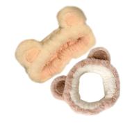 Ciieeo 2pcs Cartoon Headband Fluffy Headband Lint Reusable for Face Washing and Spa Women Skincare Hair Band