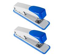 Ciieeo 2pcs Classic Medium Stapler Desktop Book Binding Tool Compact Modern Abs and Stainless Steel Staplers for Office Desk Use Random Color