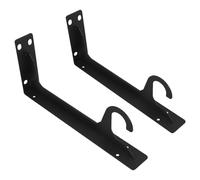 Ciieeo 2pcs Closet Rod Support Bracket 16 Inch Metal Wall Mounted Shelf Support with Hanging Hook, Cold-Rolled Steel Construction, Easy Installation for Bathroom and Office Storage