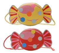 Ciieeo 2pcs Coin Waist Bag Pu Leather Candy Shape Waterproof Change Pouch and Little Red and Yellow