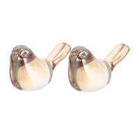 Ciieeo 2pcs Crystal Glass Bird Figurines Gold Collectible Desktop Ornaments Paperweights for Home Office Bedroom Farmhouse Decor Compact Art Sculptures