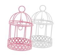 Ciieeo 2pcs Decorative Small Bird Cage Table Centerpieces Vintage Birdcage Tealight Candle Holder for Birthday Party Wedding Tabletop Home Decor