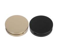 Ciieeo 2pcs Double Layer Empty Powder Compact Case with Mirror, Refillable Universal Fit Face Powder Container in Black Plastic and Glass, Chic Matte Design for Travel and Festival Use