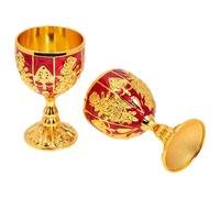 Ciieeo 2Pcs Elegant Goblet Delicate Whisky Sparkling Wine Cups Stylish Party Drinking Containers for Home Decor Gifting Non Slip Design Red Color