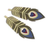 Ciieeo 2pcs Embroidered Bookmark Set with Soft Felt Plume, Handmade Non Slip Polyester Bookmarks, Artistic Vintage Style Reading Accessories for Students and Journal Use