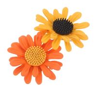 Ciieeo 2pcs Enamel Sunflower Brooch Pin, Retro Elegant Floral Lapel Pin, Pink, Lightweight Secure Placement, for Women, Men Suits and Sweaters, Daily Work and Party