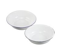 Ciieeo 2pcs Enamel Wash Basin Foot Soak Basin 12.6/13.4 Inch Retro Vintage Multi-purpose Ample Space for Age Groups Home Decor Kitchen Soaking