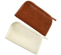 Ciieeo 2pcs Exfoliating Scrubber Cloth for Body with Double-Layer Nylon African Net, Bath Washing Towel for Shower and Back Scrubbing, Skin-Friendly Exfoliating Rag Random Color